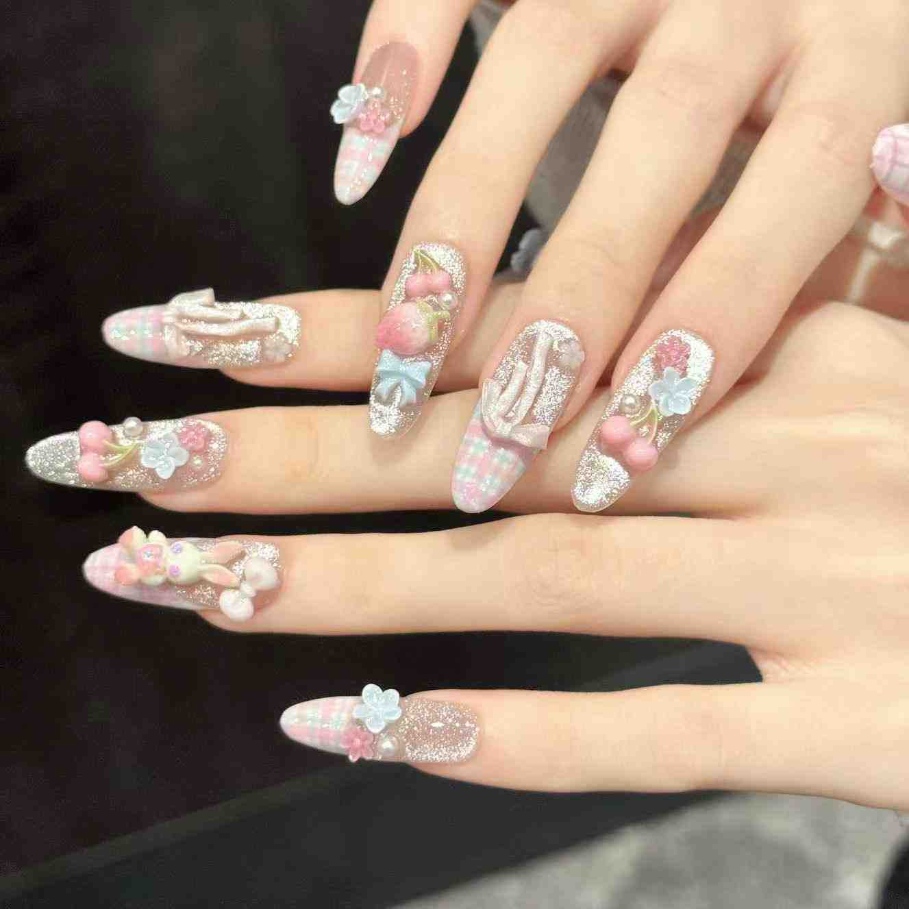 10 faux ongles ovales faits à  - Pressed Flower Art avis et prix