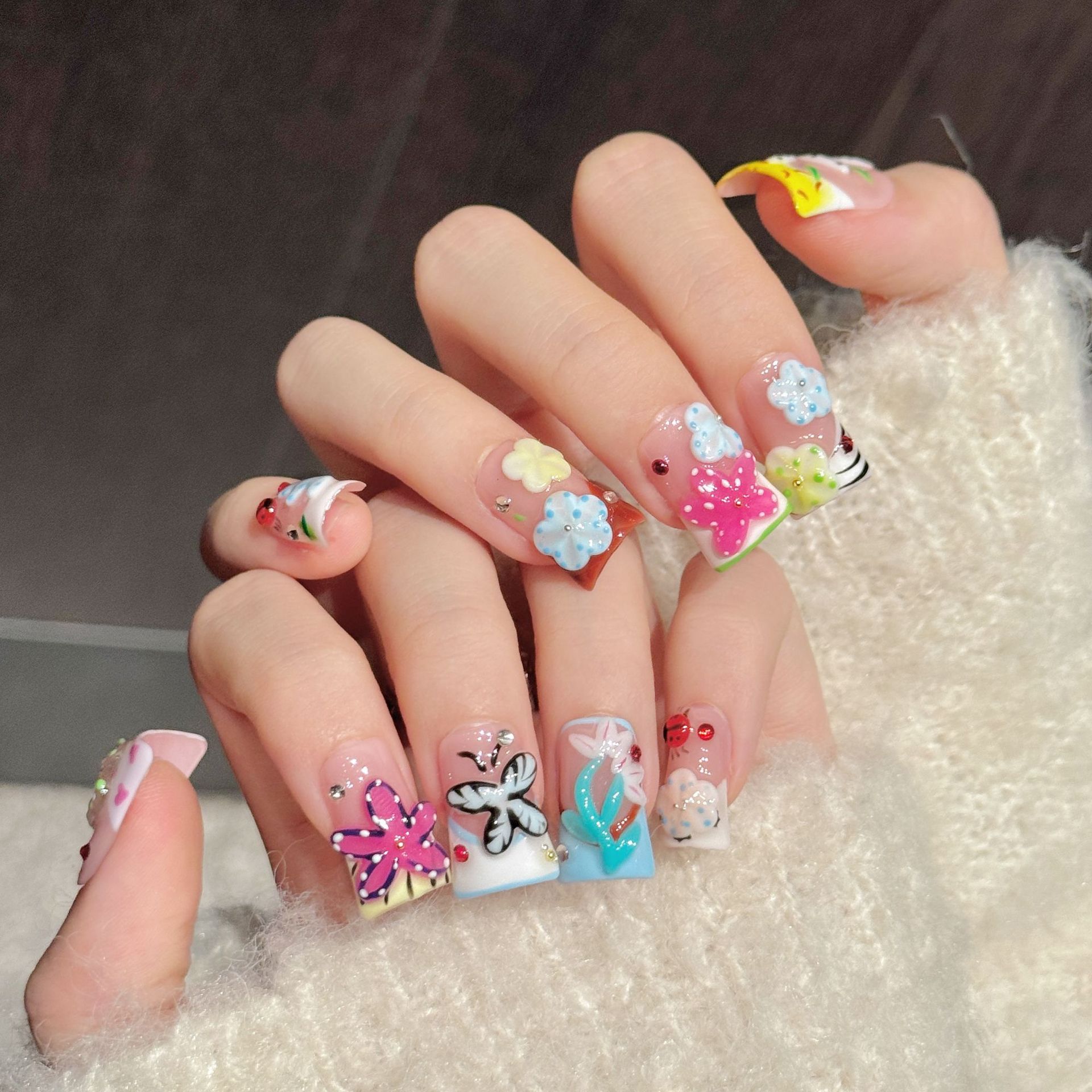 10 faux ongles faits à la main - Pressed Flower Art avis et prix